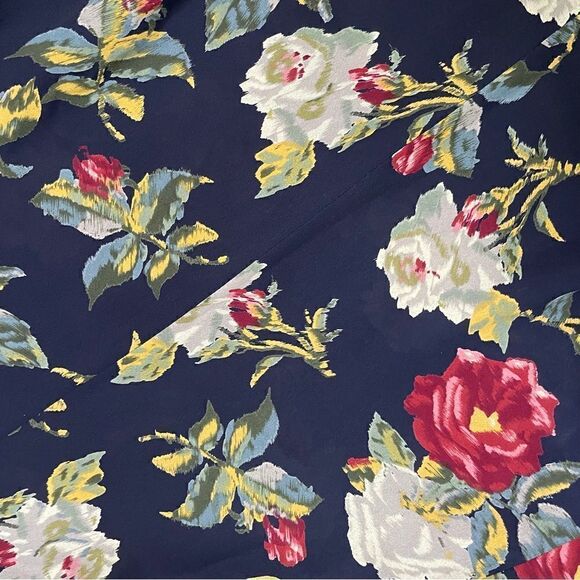 Vintage Susan Bristol Navy and Red Floral Maxi/Midi Skirt - Picture 4 of 8